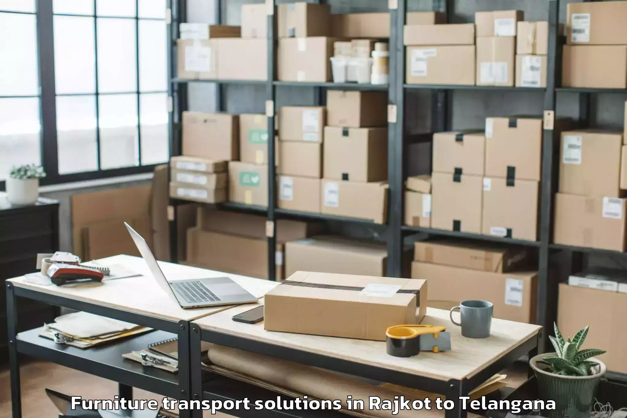 Book Rajkot to Tandur Furniture Transport Solutions